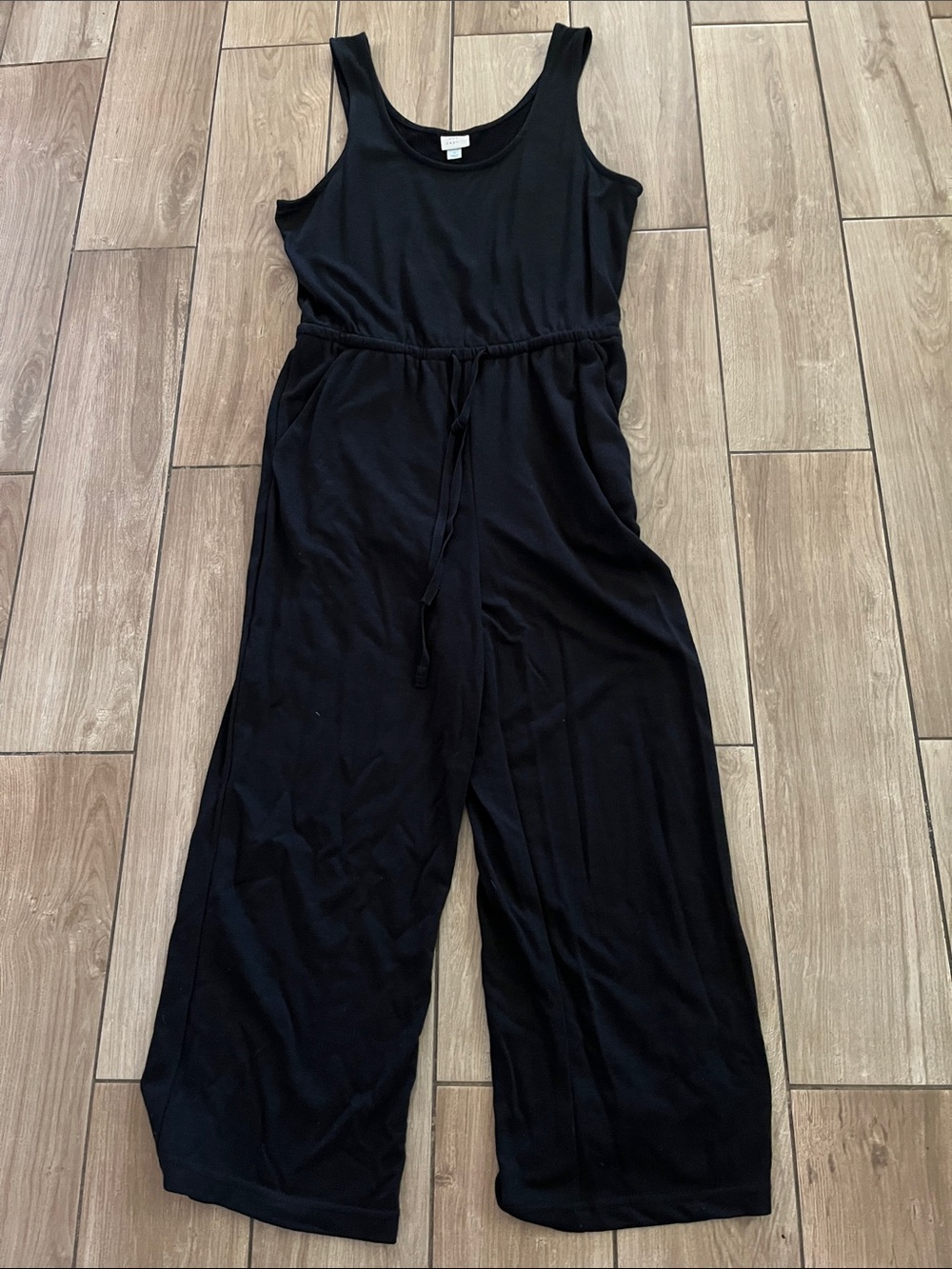Black Sleeveless Summer Wide-Leg Jumpsuit